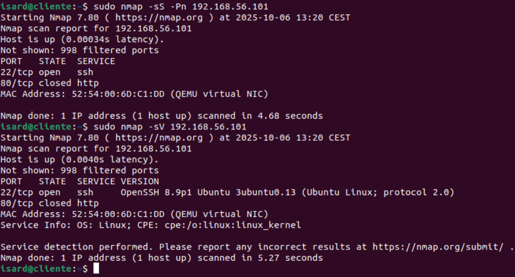Escaneo nmap con servidor protegido