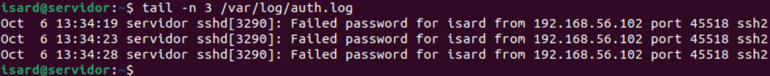 Logs auth.log con protección